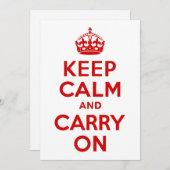 Red Keep Calm and Carry On (Front/Back)