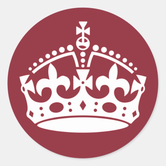 Red Keep Calm and Carry On Crown Stickers | Zazzle.com