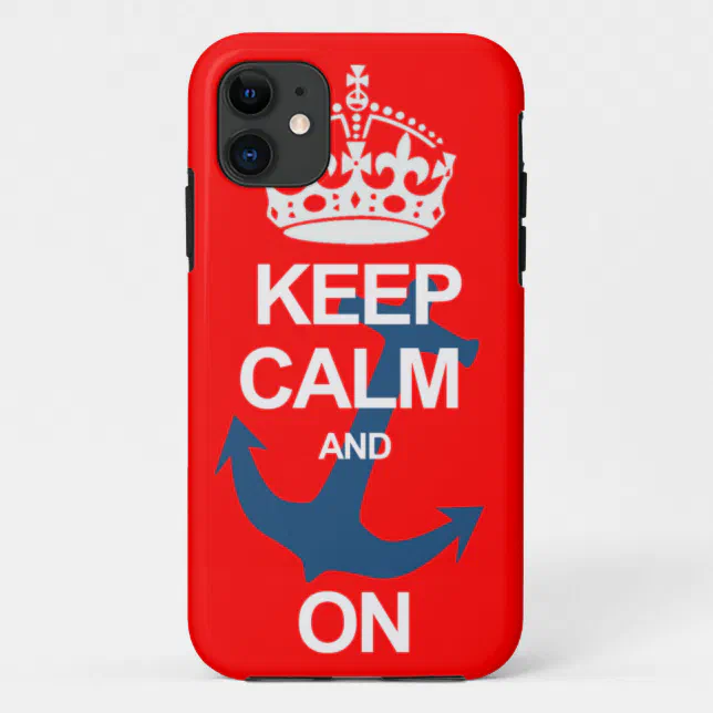 Red Keep Calm and Carry On Sailng iPhone Case | Zazzle