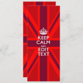 Red Keep Calm And Your Text on Union Jack Flag (Front/Back)