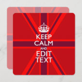 Red Keep Calm And Your Text on Union Jack Flag (Front/Back)