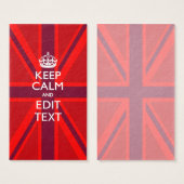 Red Keep Calm And Your Text on Union Jack Flag (Front & Back)