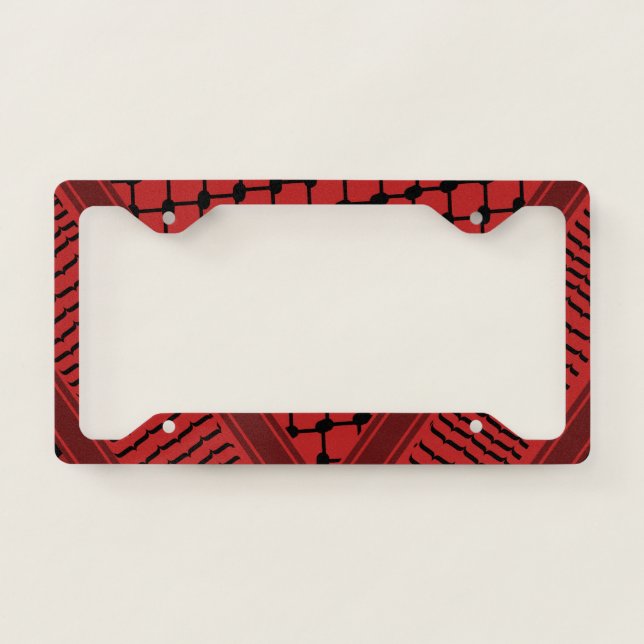 red Keffiyeh License Plate Frame (Front)