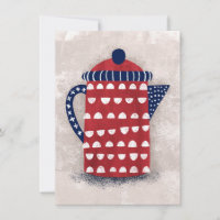 Red Kettle Greeting Card - Coffee Tea