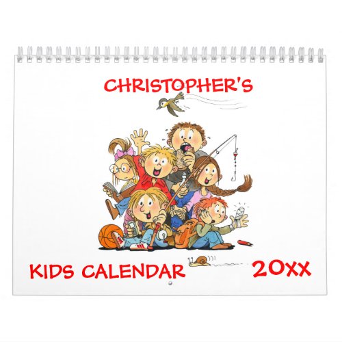 Red Kids Calendar _ Funny Calendar For Kids