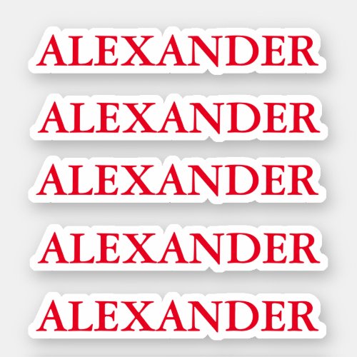 Red Kids Name Cut Out Sticker with Name Christmas