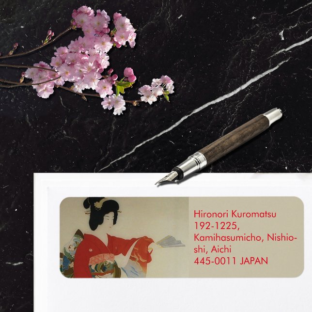 Red Kimono woman Label (Creator Uploaded)
