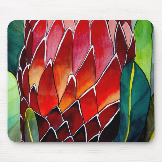 Red King Protea flower Mouse Pad (Front)