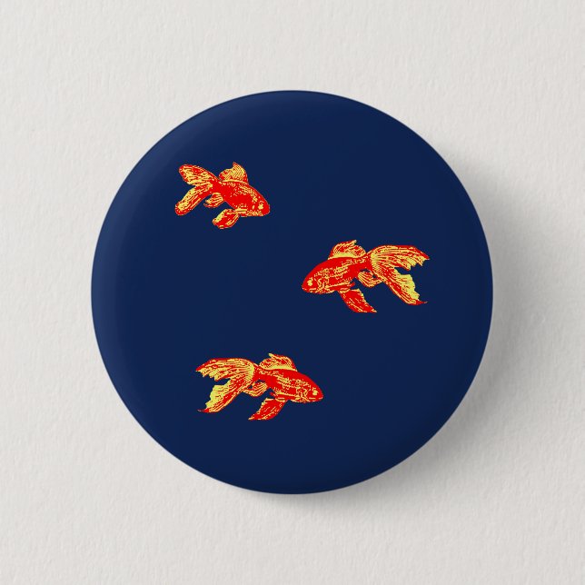 red kingyo pinback button (Front)