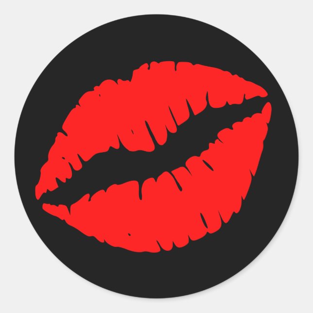Red Kiss Classic Round Sticker (Front)