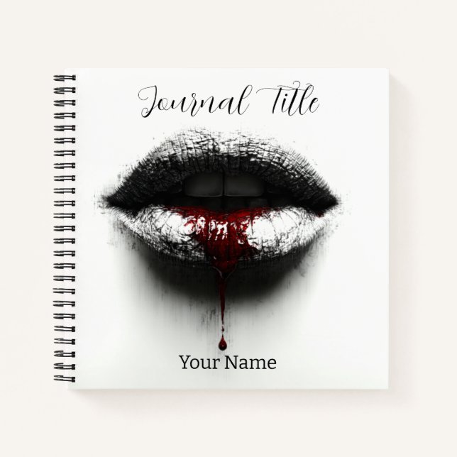 Red Kiss Journal — Custom Name & Title (Front)