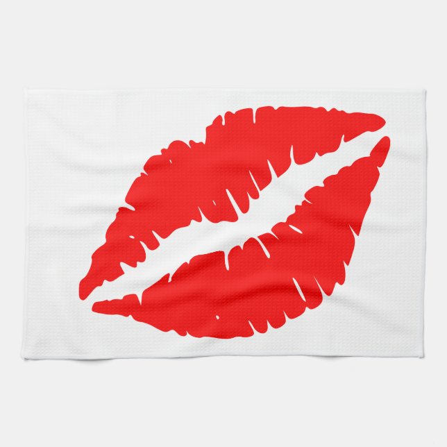Red Kiss Kitchen Towel (Horizontal)