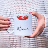 Red Kiss Lips Lipstick Personalized Mug