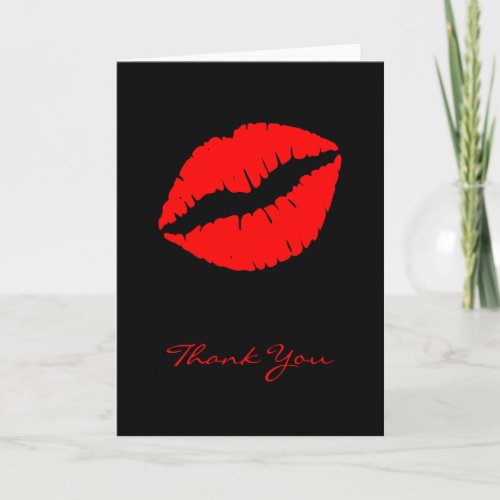 Red Kiss Thank You Card