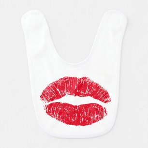 Red Kissing Lips Bib