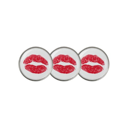Red Kissing Lips Golf Ball Marker