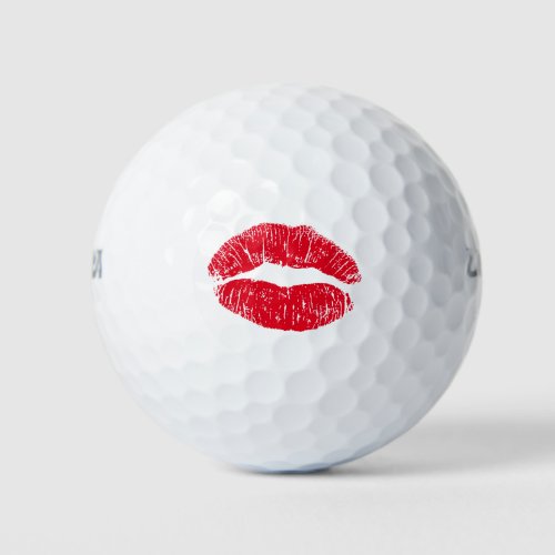 Red Kissing Lips Golf Balls