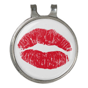 Red Kissing Lips Golf Hat Clip