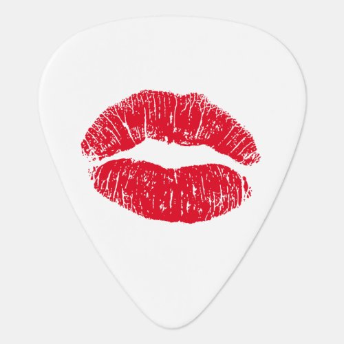 Red Kissing Lips Guitar Pick