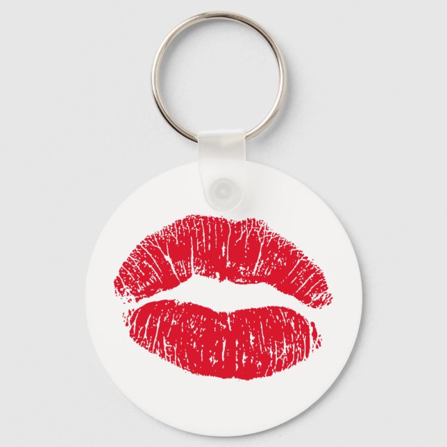 Red Kissing Lips Keychain (Front)