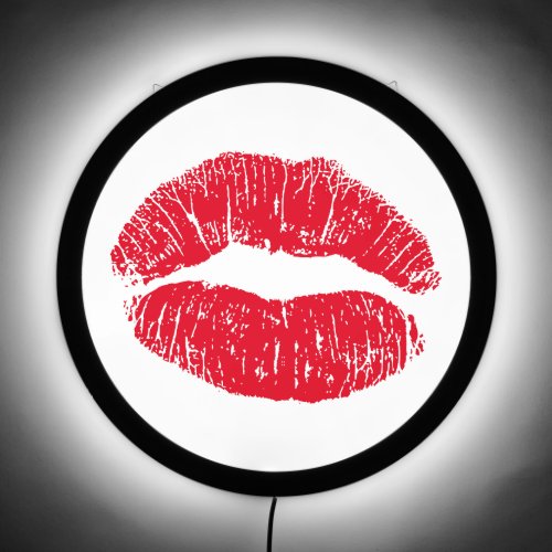 Red Kissing Lips LED Sign