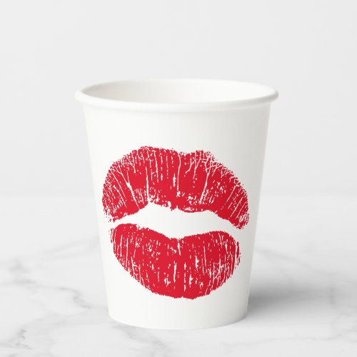 Red Kissing Lips Paper Cups