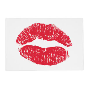 Red Kissing Lips Placemat