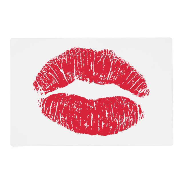 Red Kissing Lips Placemat (Front)