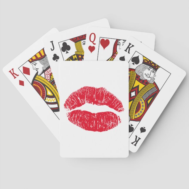 Red Kissing Lips Poker Cards (Back)