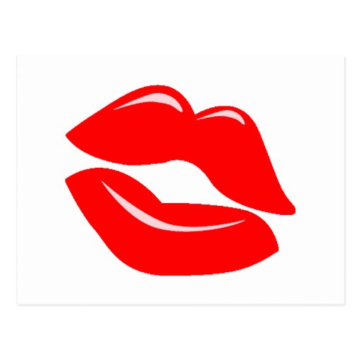 Red Kissy Lips Postcard | Zazzle