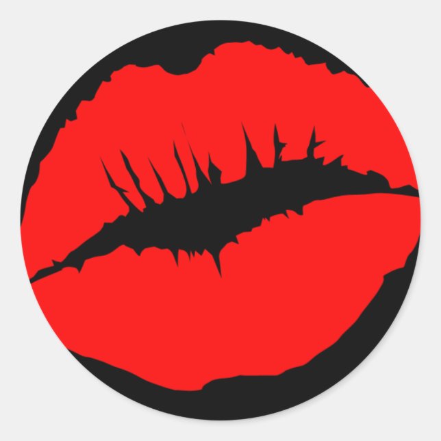 Red Kissy Lips Sticker (Front)