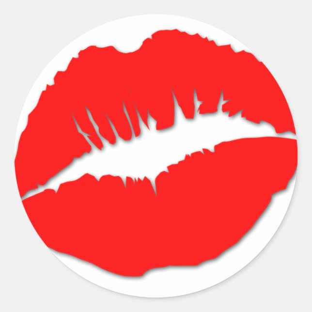 Red Kissy Lips Sticker (Front)