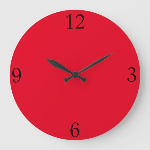 Red Kitchen Den Large Clock