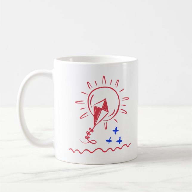 Red Kite Pattern Coffee Cup (Left)