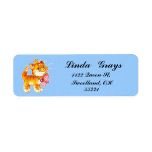 Red Kitten Postage Label