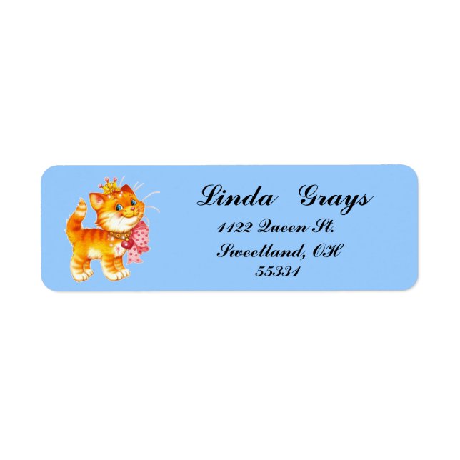 Red Kitten Postage Label (Front)