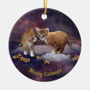 Red Kittens Ceramic Ornament