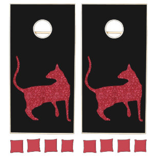 Red Kitty Cat Cornhole Set