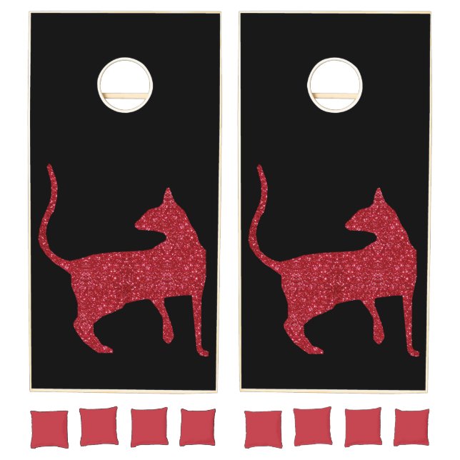 Red Kitty Cat Cornhole Set (Set)
