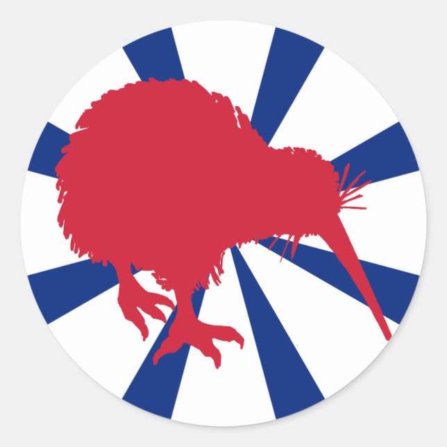 Red Kiwi Classic Round Sticker (Front)