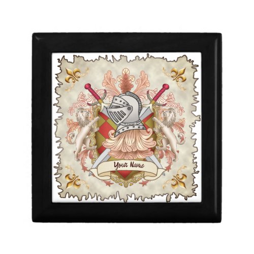 Red Knight Family Crest Surname Gift Box