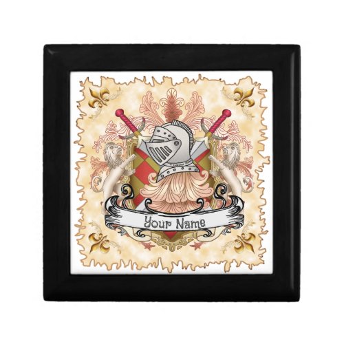 Red Knight Family Crest Surname Gift Box