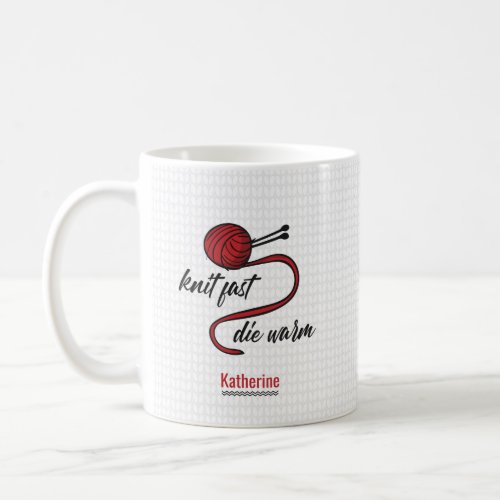 Red Knit Fast Die Warm Coffee Mug