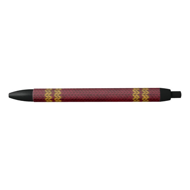 Red Knit-look Stripe Pattern Pen (Front)