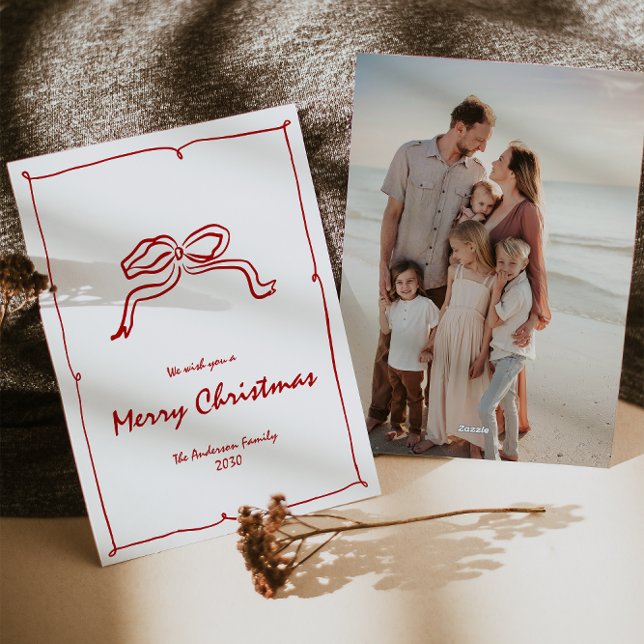 Red Knot Modern Christmas Holiday Card (Creator Uploaded)