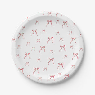 Red Knot Modern Christmas  Paper Plates