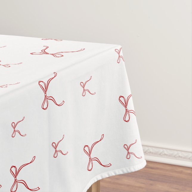 Red Knot Modern Christmas Tablecloths (In Situ)