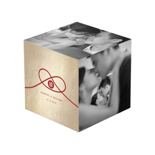 Red Knot Union Double Happiness Chinese Wedding Cube