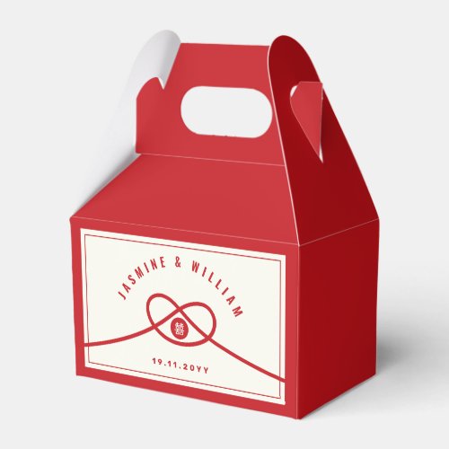 Red Knot Union Double Happiness Chinese Wedding Favor Boxes