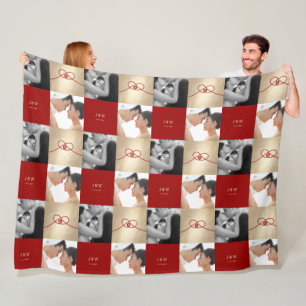 Red Knot Union Double Happiness Chinese Wedding Fleece Blanket